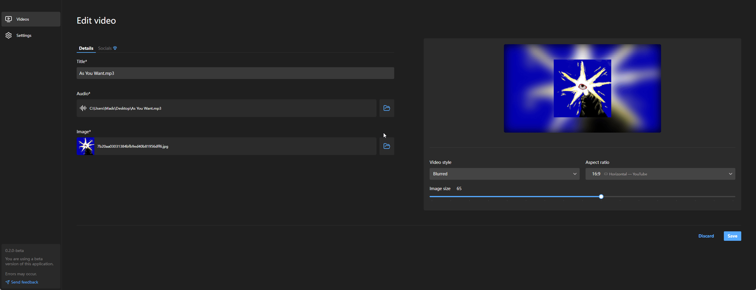 A GIF showcasing the live editor within BeatShare, enabling quick editing of each video.